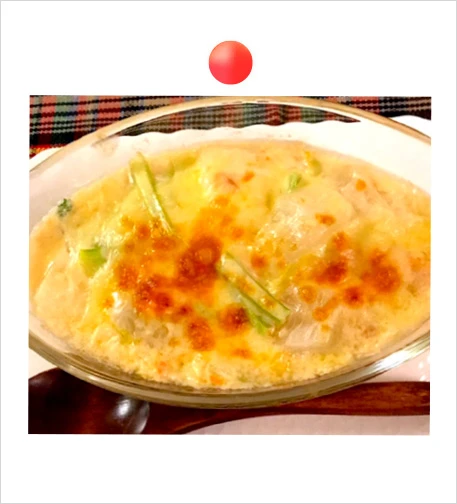 かぶと鮭の和風グラタン