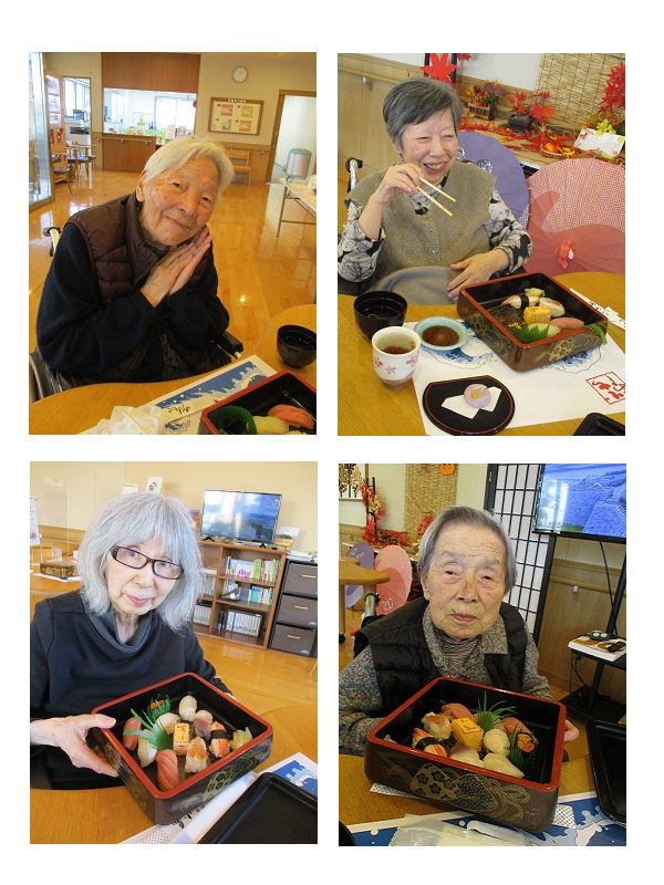 念願のお寿司に笑顔が溢れます