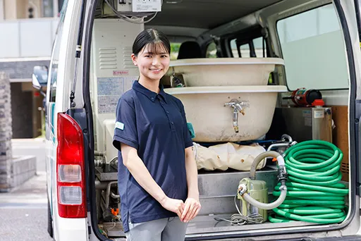 お客様と訪問入浴の介護スタッフ